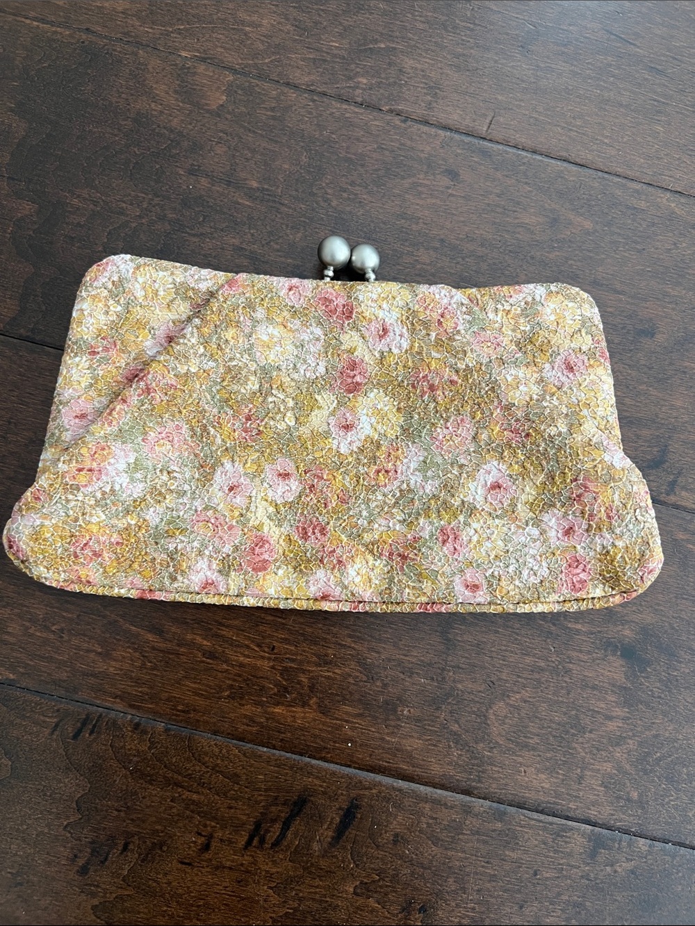 lululemon athletica Floral Textured Clasp Clutch - Pink & Gold